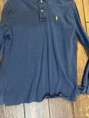 Polo Ralph Lauren men’s navy blue long sleeve polo shirt Size L #preppy #classic
